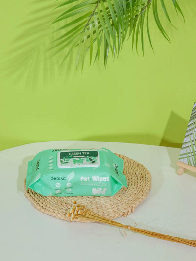 Zodiac Green Tea Pet Wipes: Gentle Cleaning for Cats & Dogs, 100 Count