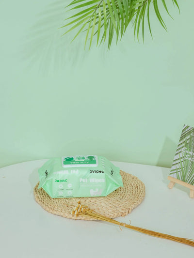 Zodiac Aloe Vera Pet Wipes 100 Pack - Gentle Cleaning for Dogs & Cats