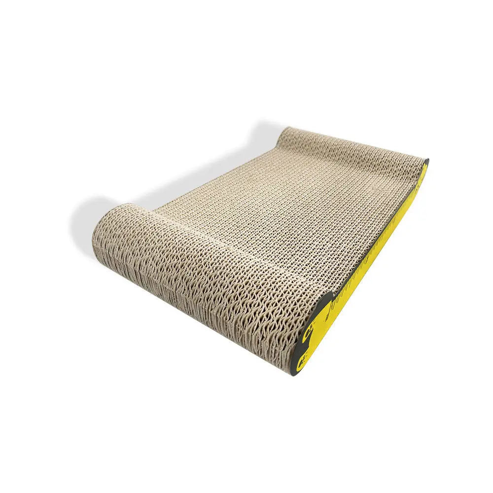 Zodiac Yellow Cat Scratcher: Durable Cardboard Vertical Post with Play Ball