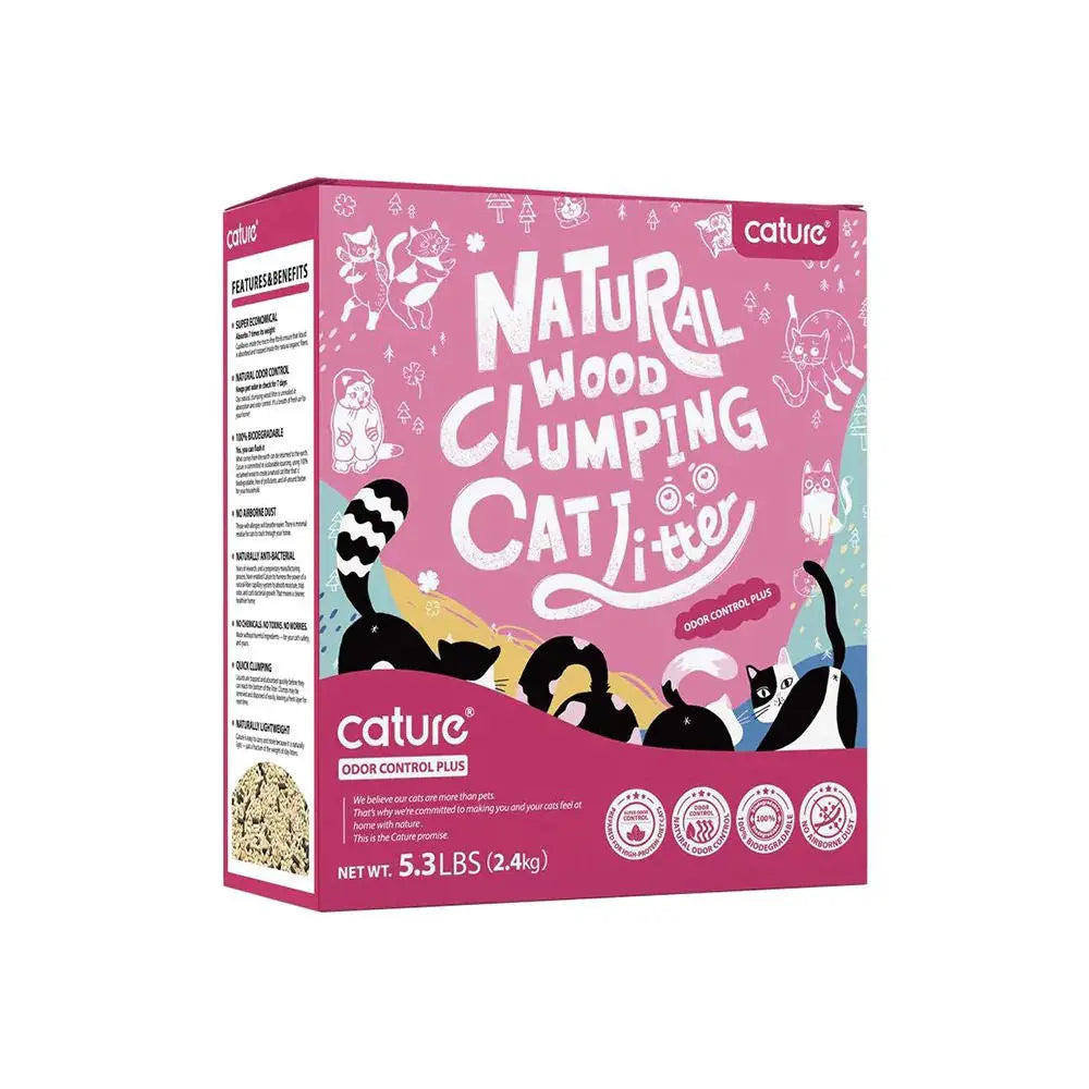 Cature Wood Clumping Cat Litter Odour Control Plus 6L - 2.4kg