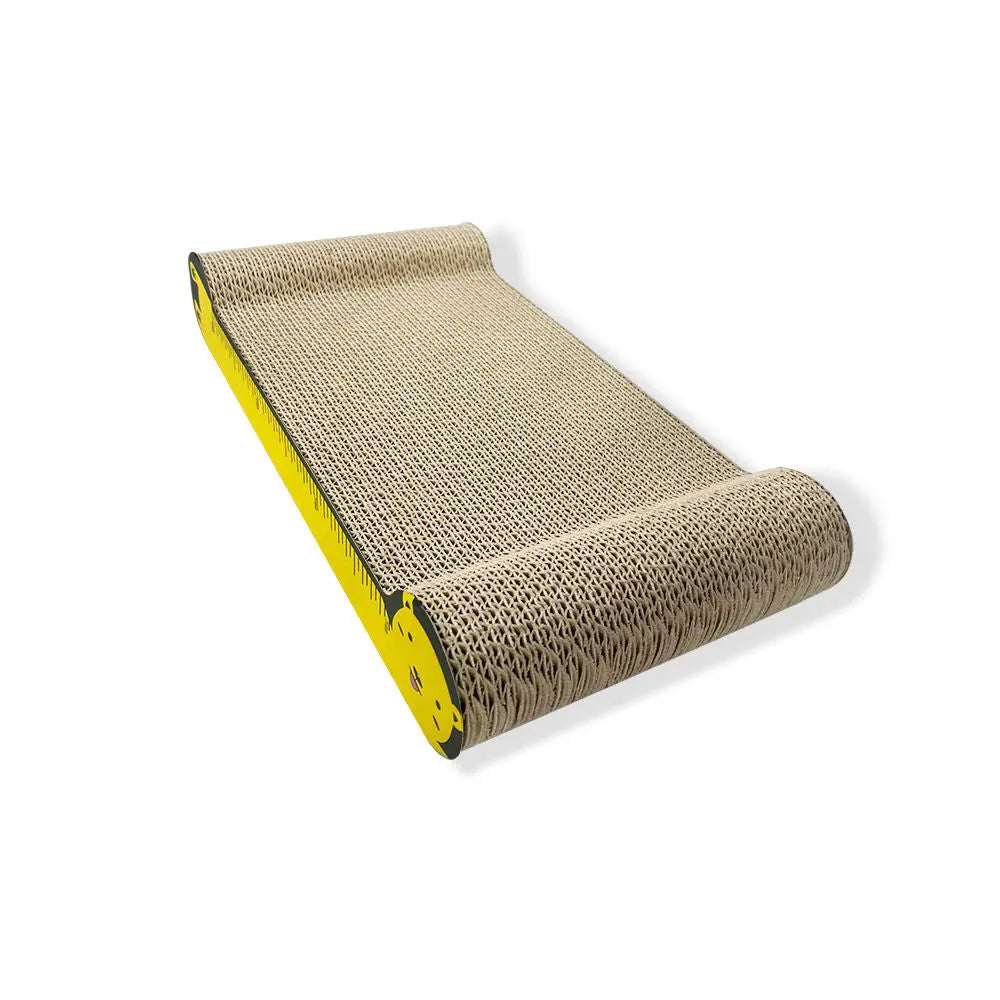 Zodiac Yellow Cat Scratcher: Durable Cardboard Vertical Post with Play Ball