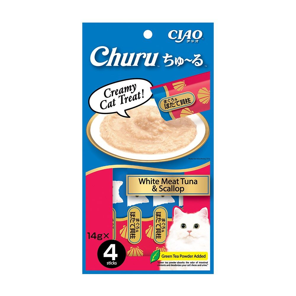 CIAO Churu Puree Cat Wet Treat White Meat Tuna Scallop 14g x 4