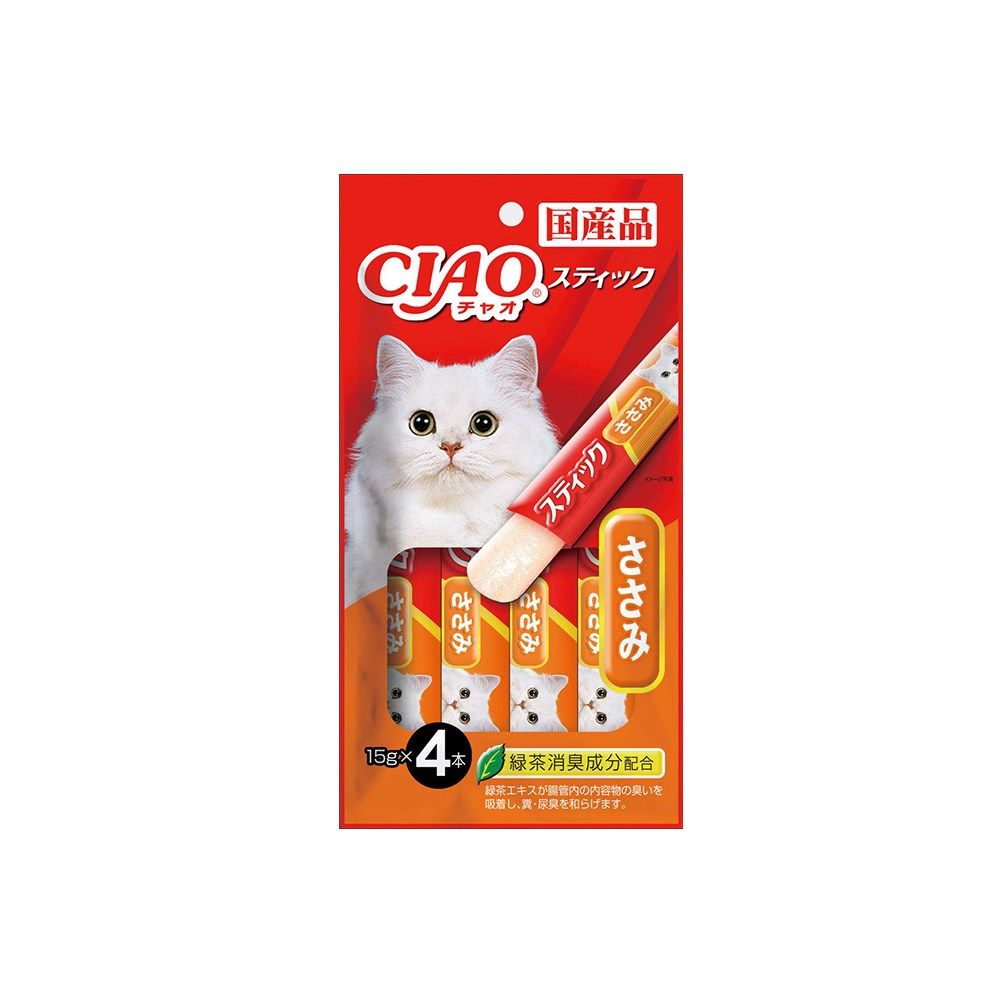 CIAO Stick Chicken Fillet in Jelly Cat Treat 15g x 4 Pack