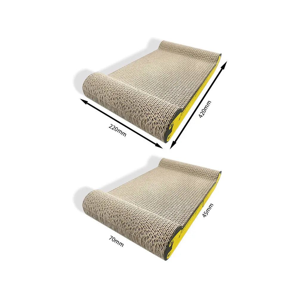 Zodiac Yellow Cat Scratcher: Durable Cardboard Vertical Post with Play Ball