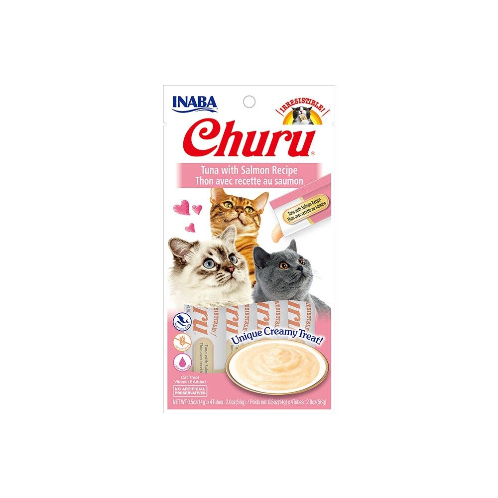 Inaba Churu Creamy Tuna with Salmon Wet Cat Treat: Delicious, Healthy, Hydrating