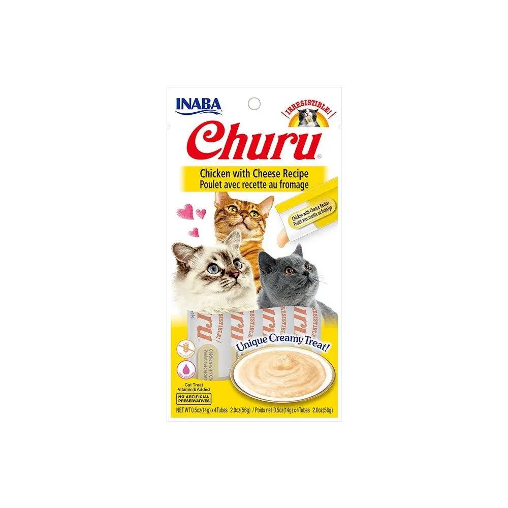 Inaba Churu Chicken with Cheese Recipe Cat Treats - 14g x 4 Pack