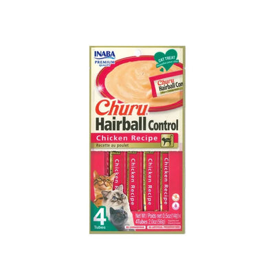 Inaba Churu Hairball Control Chicken Recipe Cat Treats 14g x 4 Pack