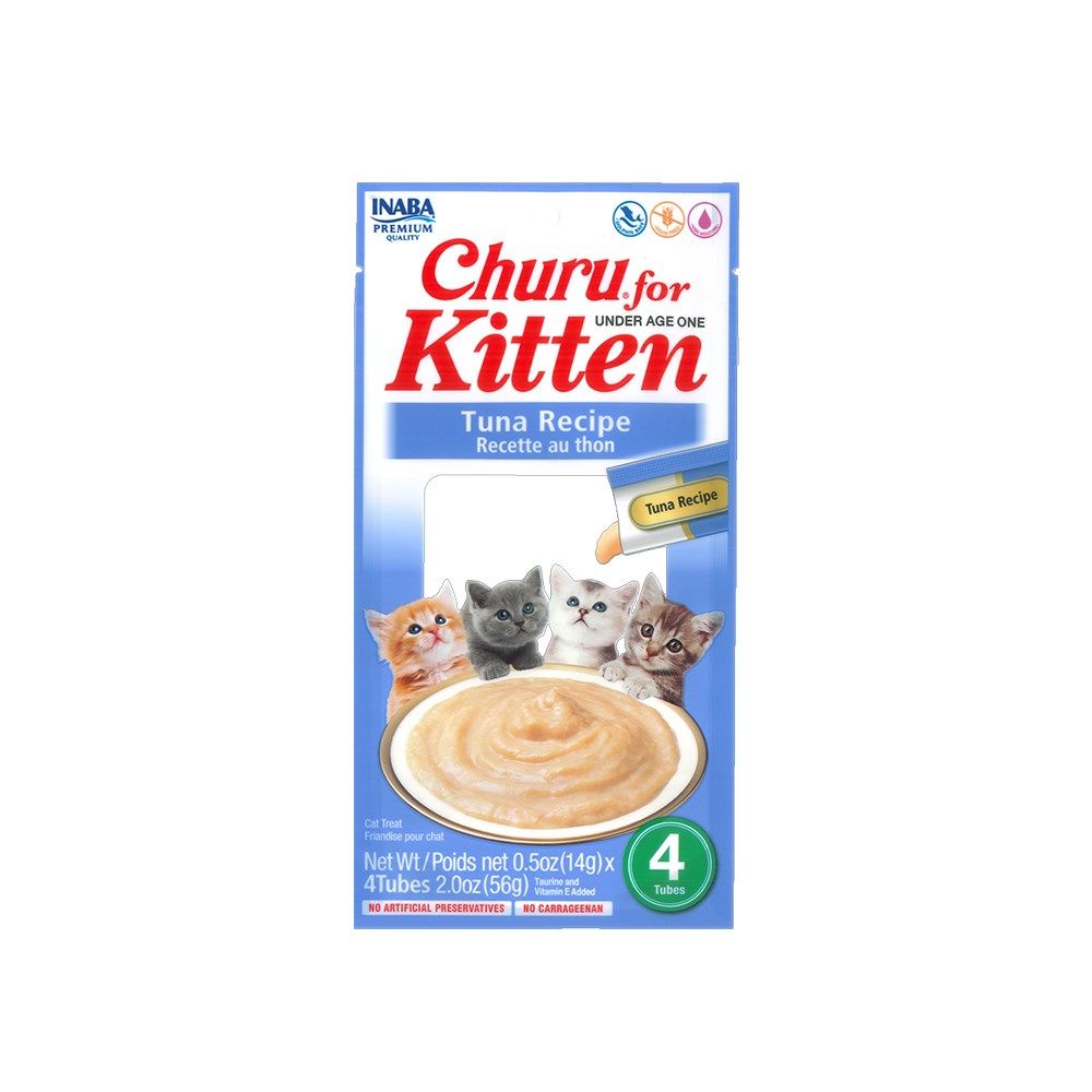 Inaba Churu for Kitten Tuna Recipe 14g x 4 Lickable Puree Cat Treats