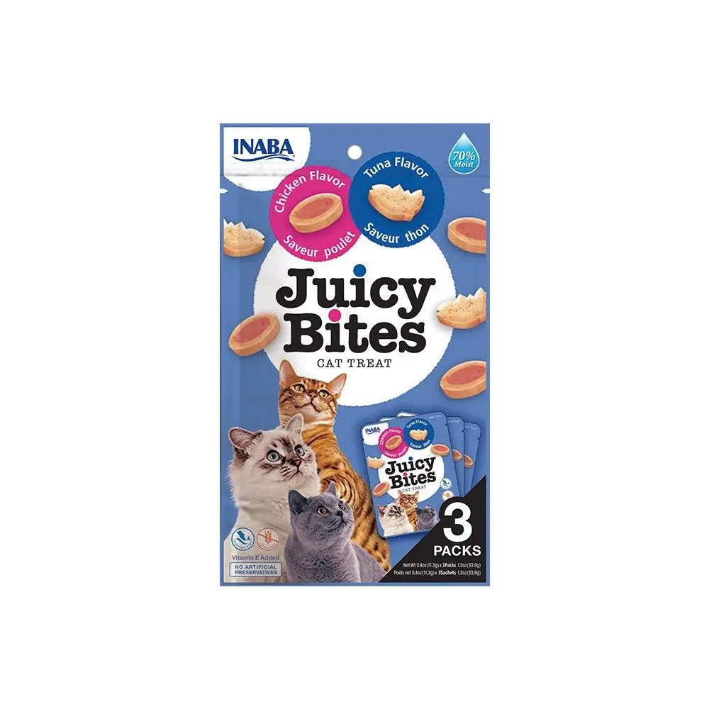 Inaba Juicy Bites Chicken Tuna Flavour Cat Treats - Soft, Chewy, Delicious