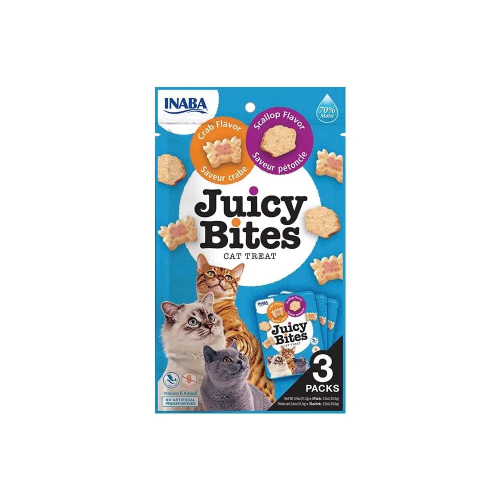 Inaba Juicy Bites Crab & Scallop Flavour Cat Treats 3x11.3g Pack