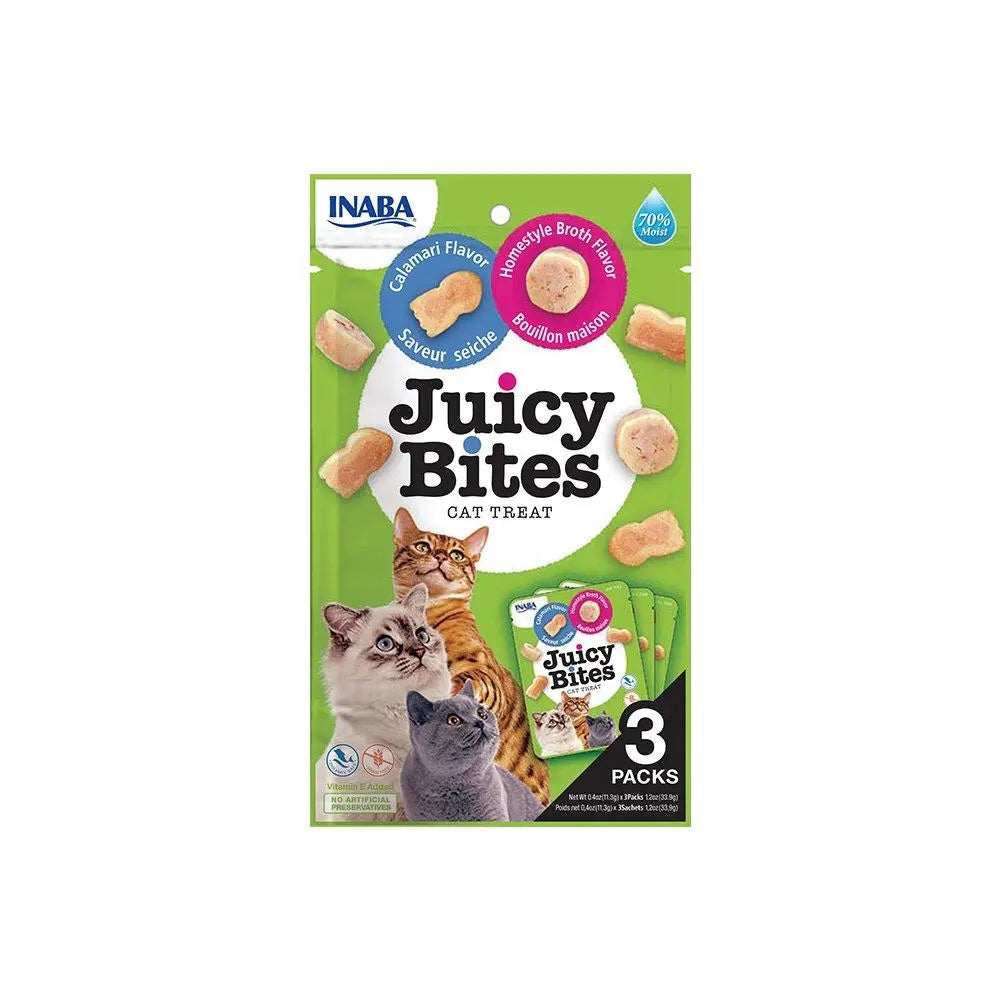 Inaba Juicy Bites Calamari Homestyle Broth Flavour Cat Treats - 11.3g x 3