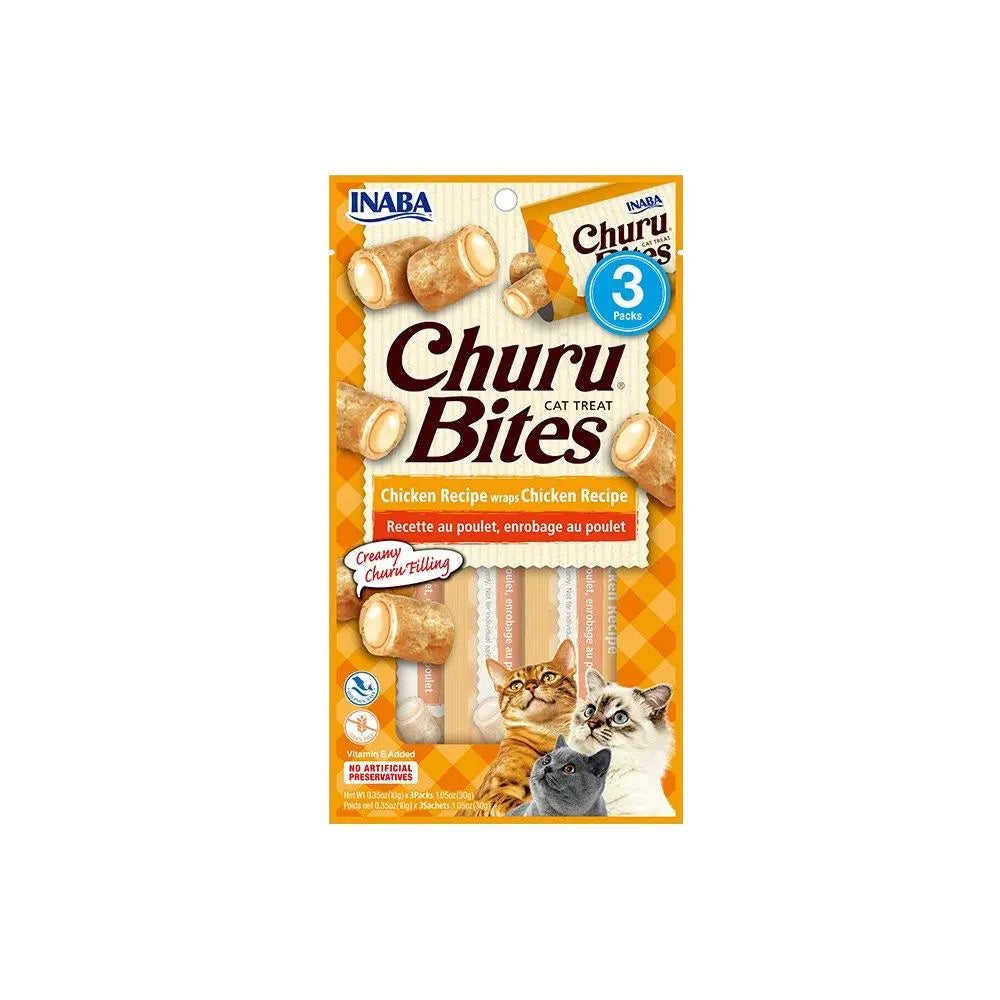 Inaba Churu Bites Chicken 10g x 3: Tasty Soft Training Treats for Cats