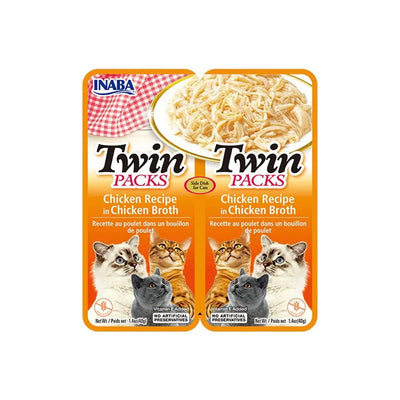 Inaba Twin Packs Chicken in Chicken Flavoured Broth Cat Treats 2 x 40g