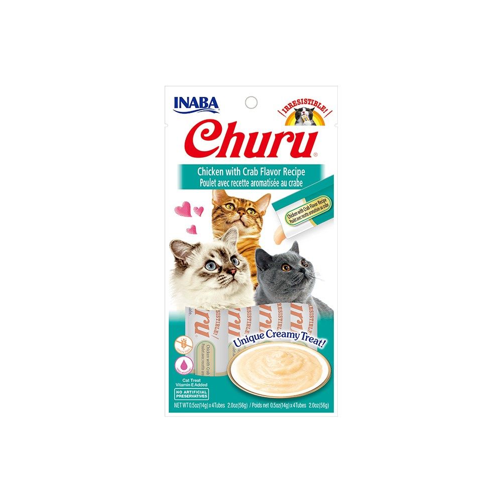 Inaba Churu Chicken with Crab Flavour Recipe Wet Cat Treats 14g x 4