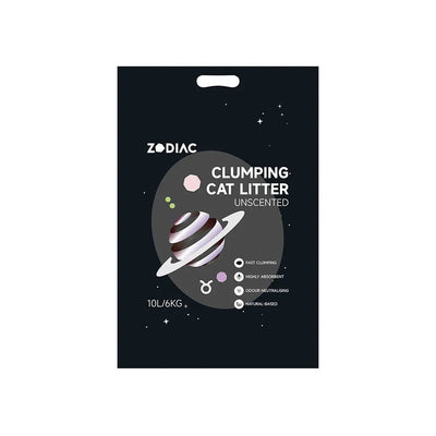 Zodiac Clumping Cat Litter Unscented 10L 6kg Ultra Absorbent Odour Control