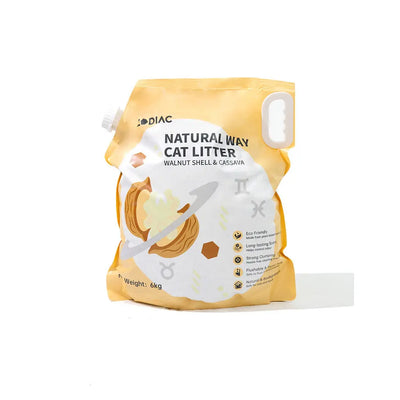 Zodiac Natural Way Walnut Shell Cassava Cat Litter 6kg – Eco-Friendly Odour Control
