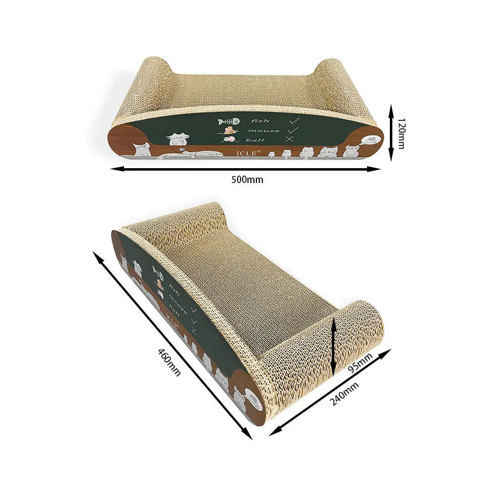 Zodiac Sofa Cat Scratcher: Durable Brown Corrugated Cardboard Lounge for Felines