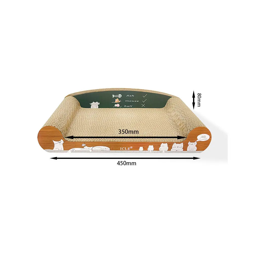 Zodiac Sofa Cat Scratcher: Durable Brown Corrugated Cardboard Lounge for Felines