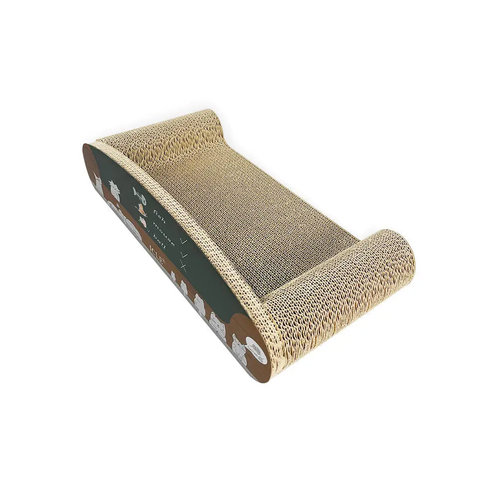 Zodiac Sofa Cat Scratcher: Durable Brown Corrugated Cardboard Lounge for Felines