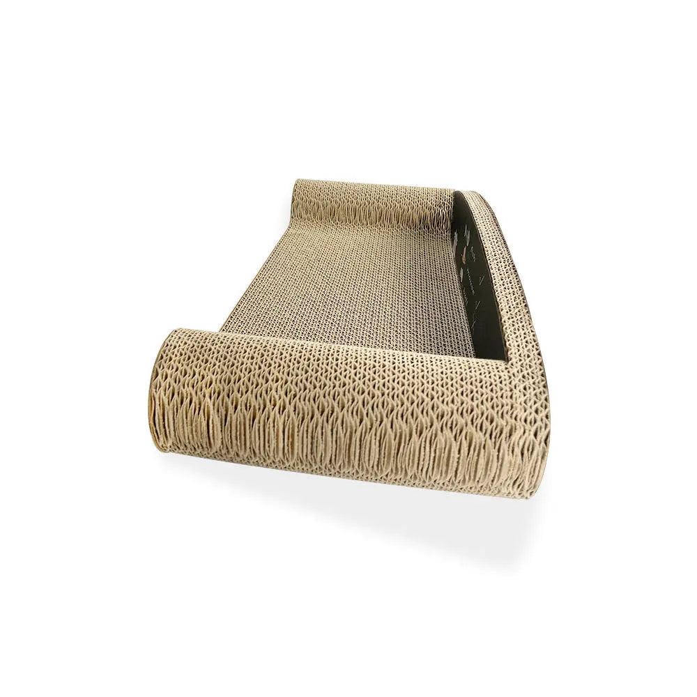 Zodiac Sofa Cat Scratcher: Durable Brown Corrugated Cardboard Lounge for Felines