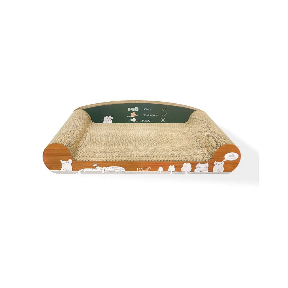 Zodiac Sofa Cat Scratcher: Durable Brown Corrugated Cardboard Lounge for Felines