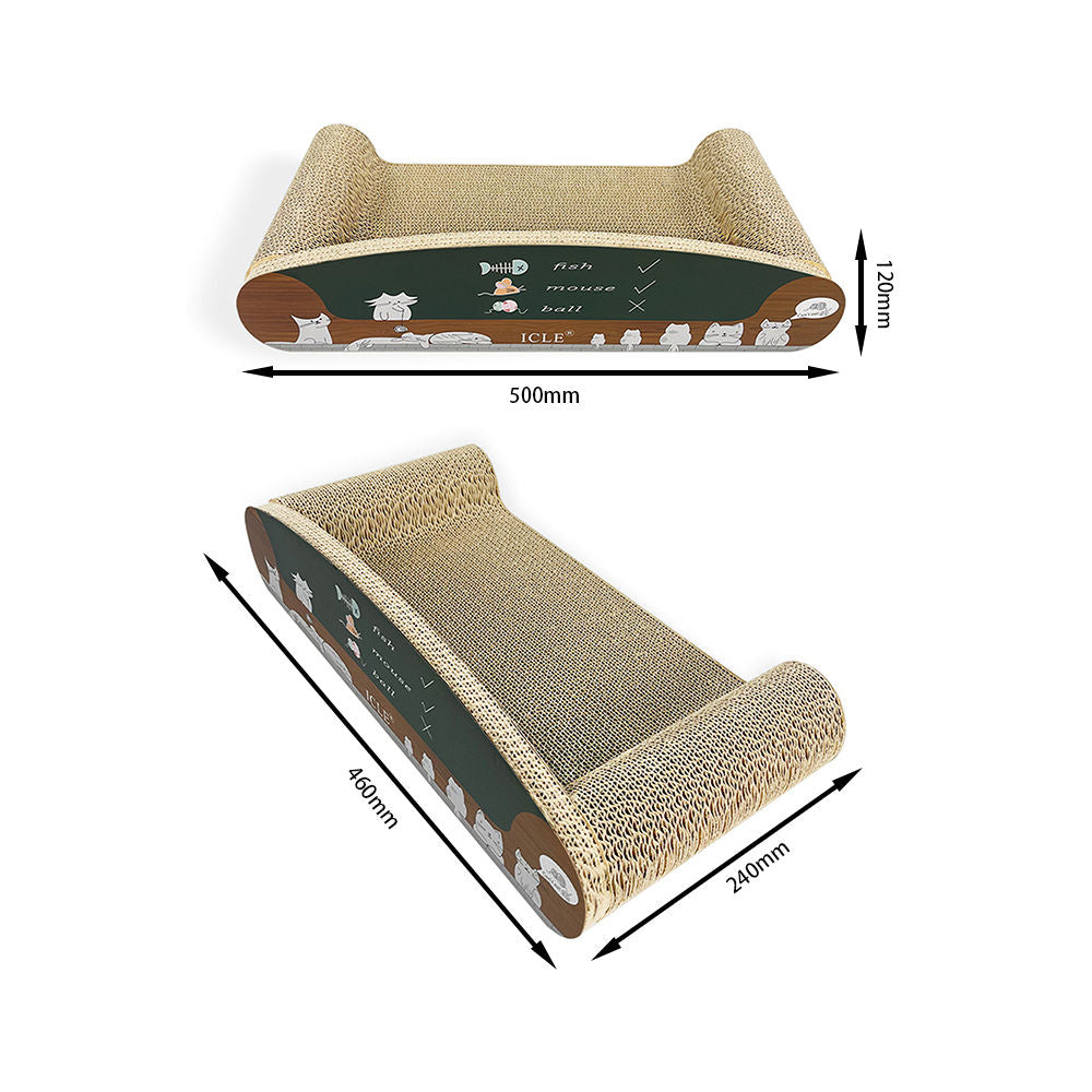 Zodiac Sofa Cat Scratcher: Durable Brown Corrugated Cardboard Lounge for Felines