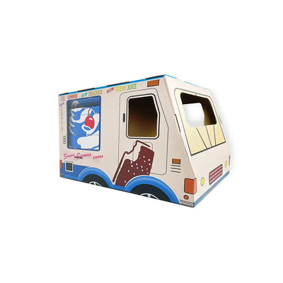 Zodiac Cat Scratcher Ice Cream Van Blue: Fun, Durable, Cardboard Play Toy