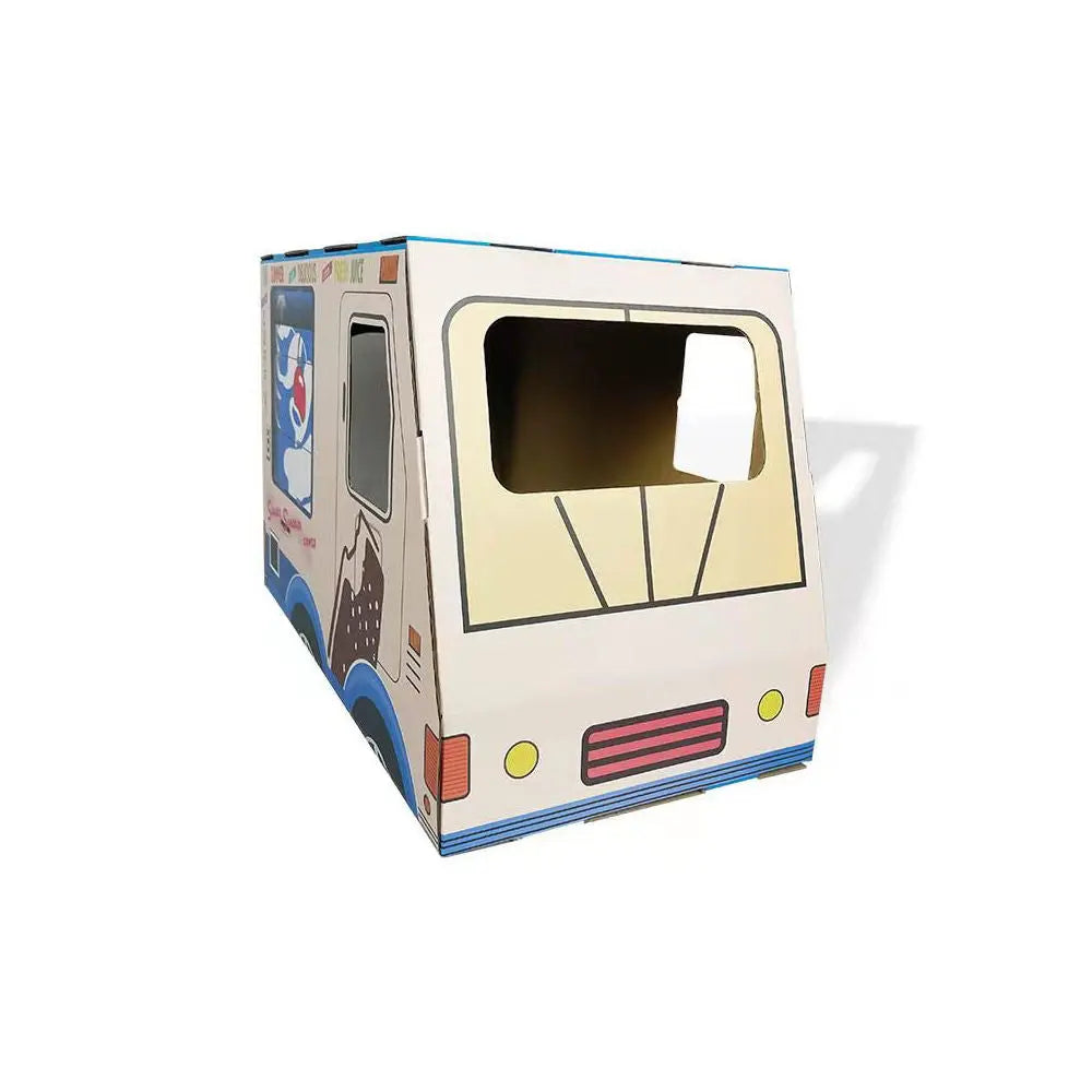 Zodiac Cat Scratcher Ice Cream Van Blue: Fun, Durable, Cardboard Play Toy