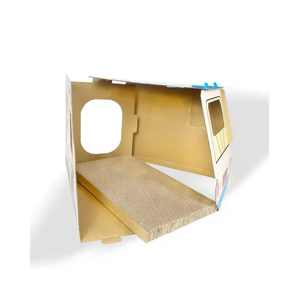 Zodiac Cat Scratcher Ice Cream Van Blue: Fun, Durable, Cardboard Play Toy