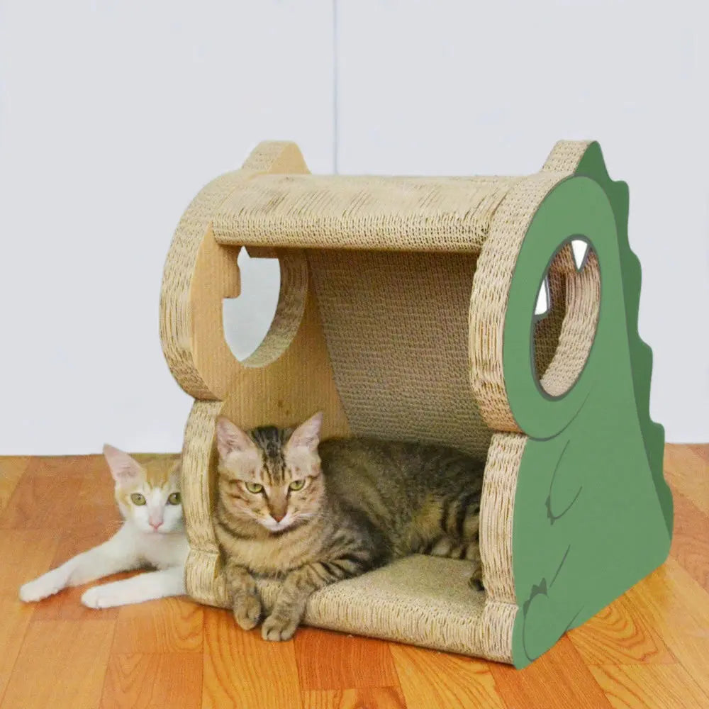 Zodiac Dinosaur Cat Scratcher Tree: Fun Play, Scratching Post, Cosy Hideout