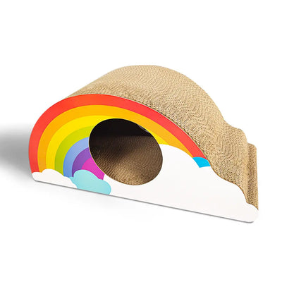 Zodiac Rainbow Cat Scratcher: Playful Design, Durable Cardboard, Happy Paws