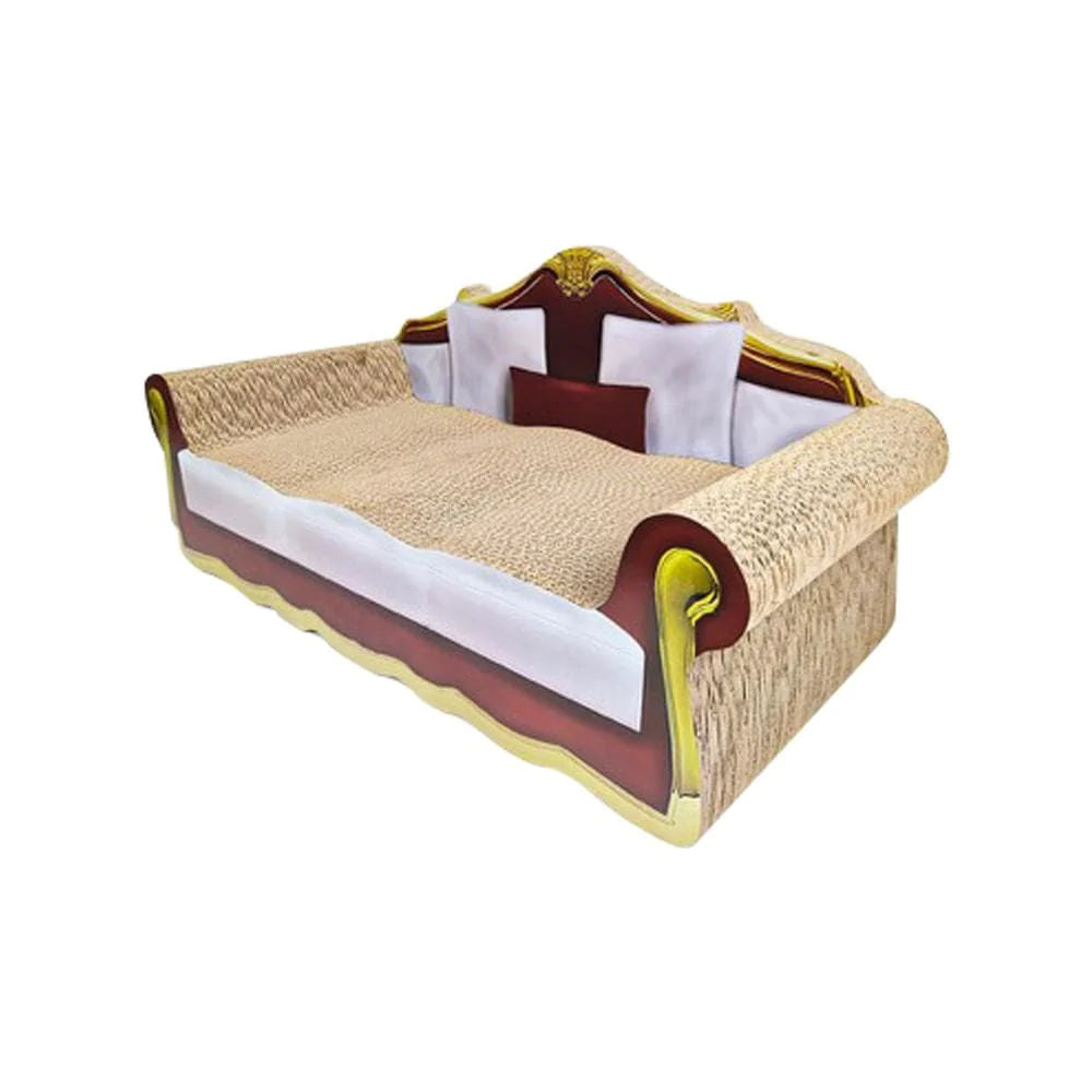 Zodiac Sofa Cat Scratcher: Red & Yellow, Durable, Fun, & Cosy Furniture Protector