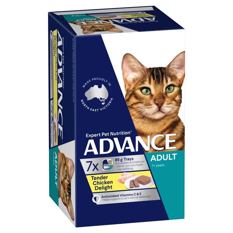 Advance Adult Cat Tender Chicken Delight Wet Food, 7 x 85g Trays