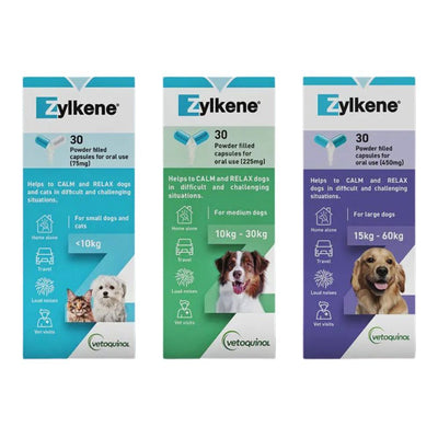 Zylkene Nutritional, Calming & Stress Supplement Capsules for Dogs and Cats Zylkene
