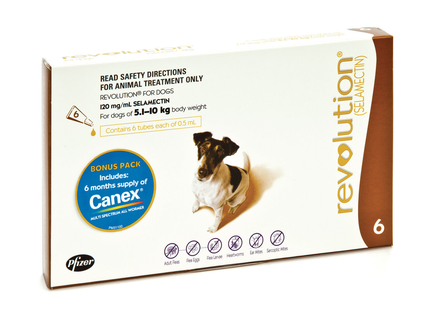Revolution + Canex (Brown) Dog 5.1-10Kg - 6 Pack Revolution