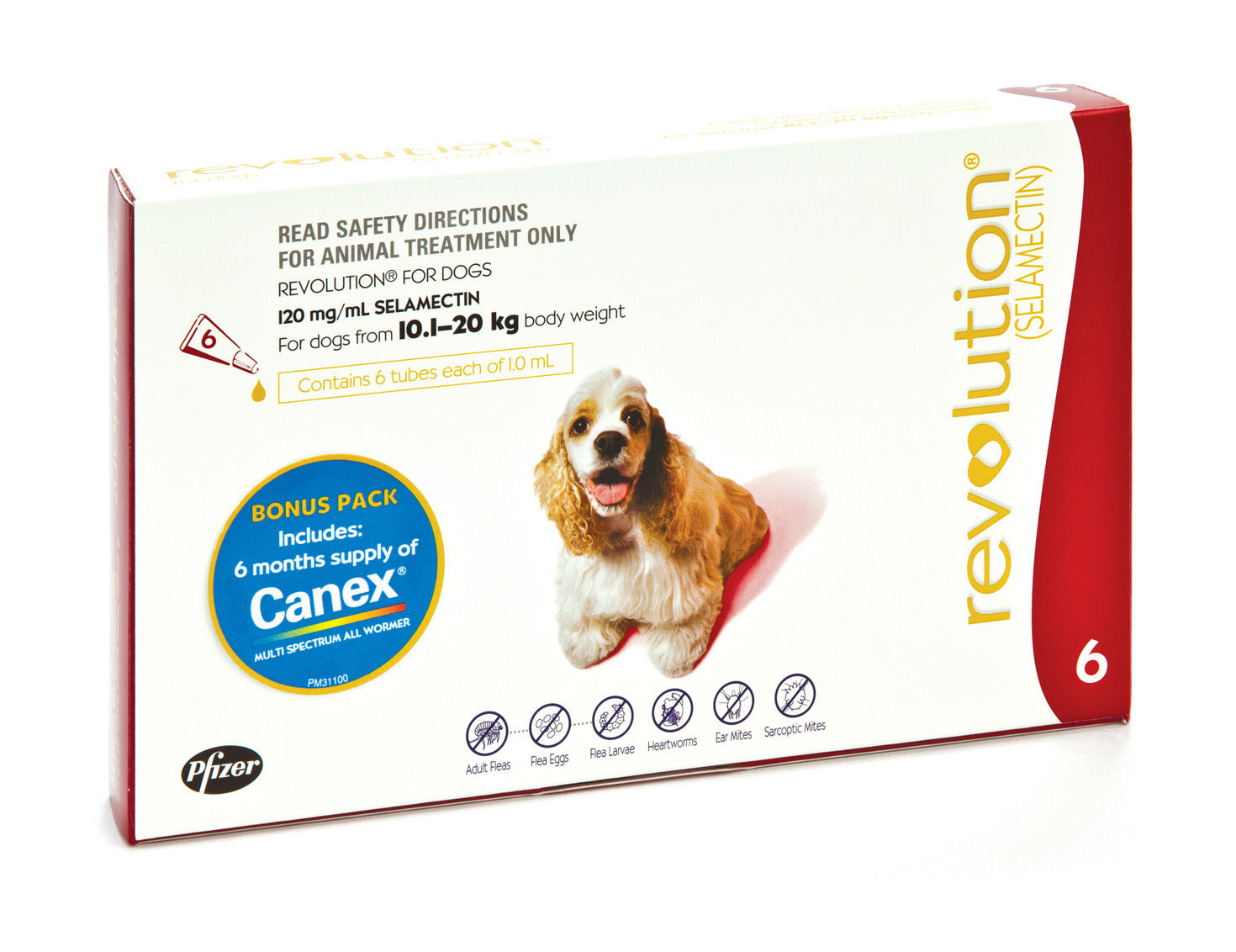 Revolution + Canex (Red) Dog 10.1-20Kg - 6 Pack Revolution
