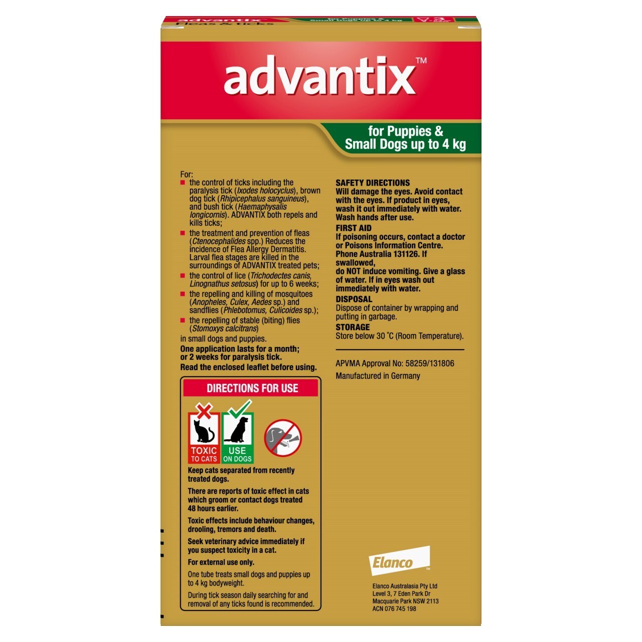 Advantix Dog up to 4kg 3 pack