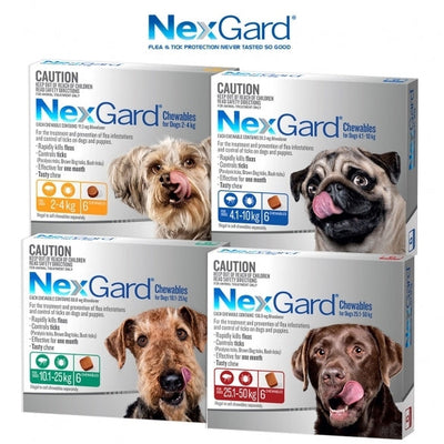 NEXGARD FOR DOGS 25.1-50KG - Red 6 Pack Nexgard