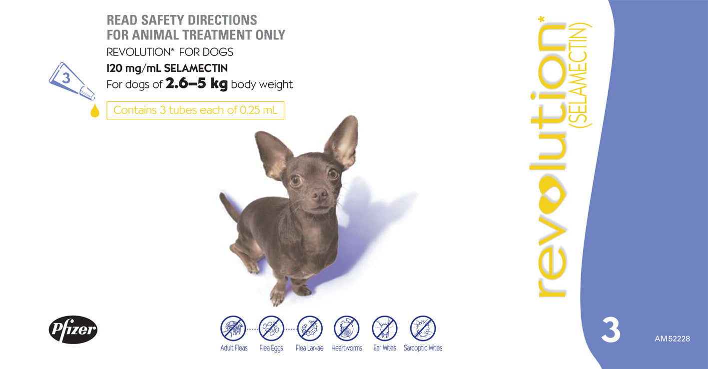 Revolution (Purple) Dog 2.6-5Kg - 3 Pack Revolution