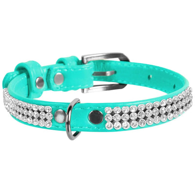 Premium Waudog Crystal Leather Dog Collar: Stylish, Durable, Comfortable, and Adjustable