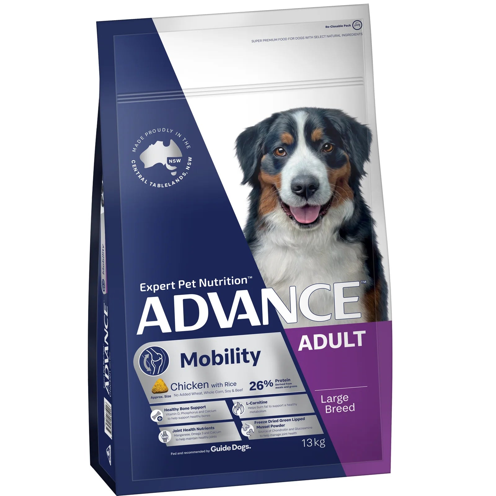 Advance Adult Large Breed Mobility Dog Food with Green Lipped Mussel 13kg