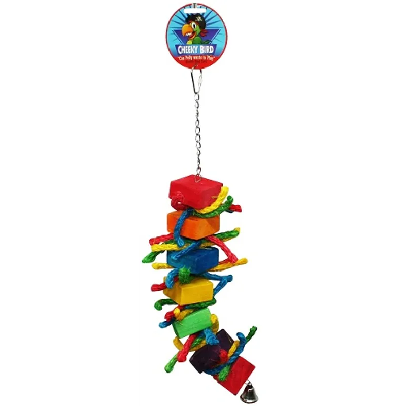 Cheeky Bird Block & Rope With Bell Medium Cheeky Bird