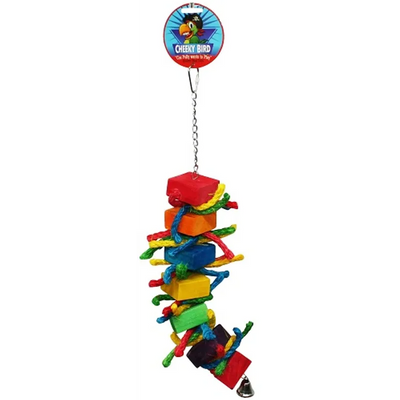 Cheeky Bird Block & Rope With Bell Medium Cheeky Bird