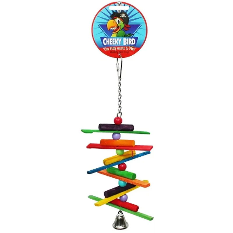 Cheeky Bird Spiral Sticks With Bell Small Cheeky Bird