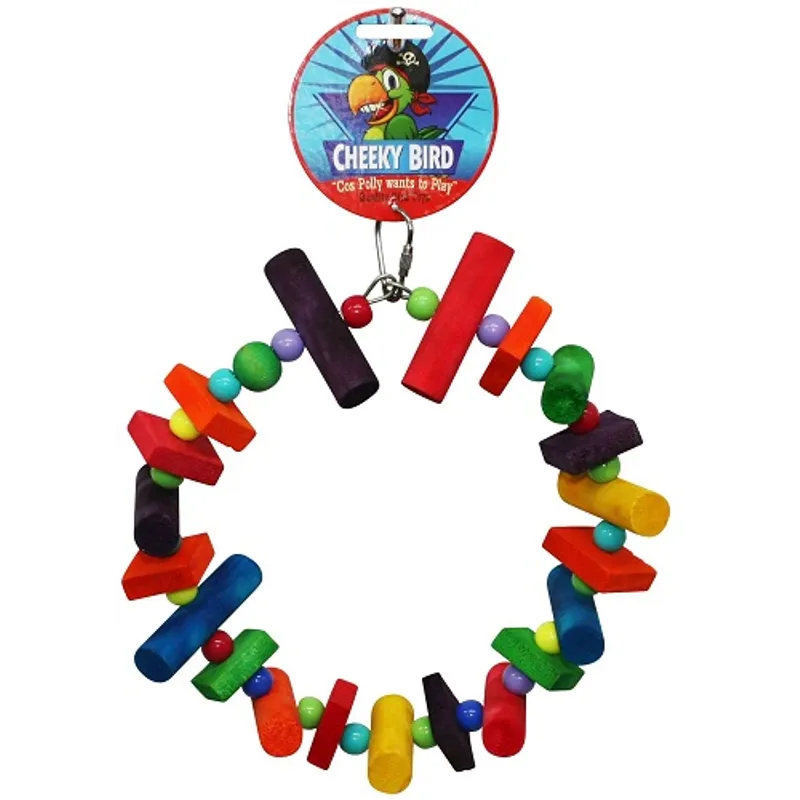 Cheeky Bird Wood & Bead Circle Medium Cheeky Bird
