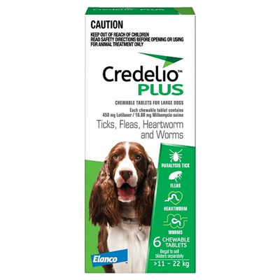 Credelio Plus Dog Large 11-22Kg (Green) 6 Pack