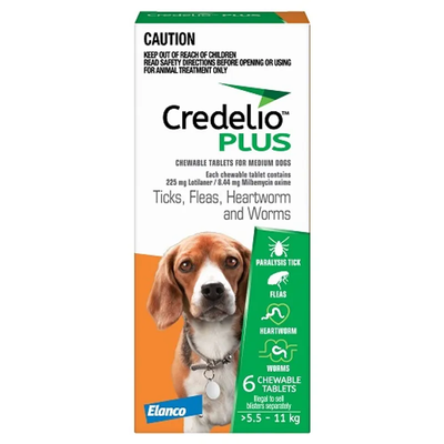 Credelio Plus Dog Medium 5.5-11Kg (Orange) 6 Pack Credelio