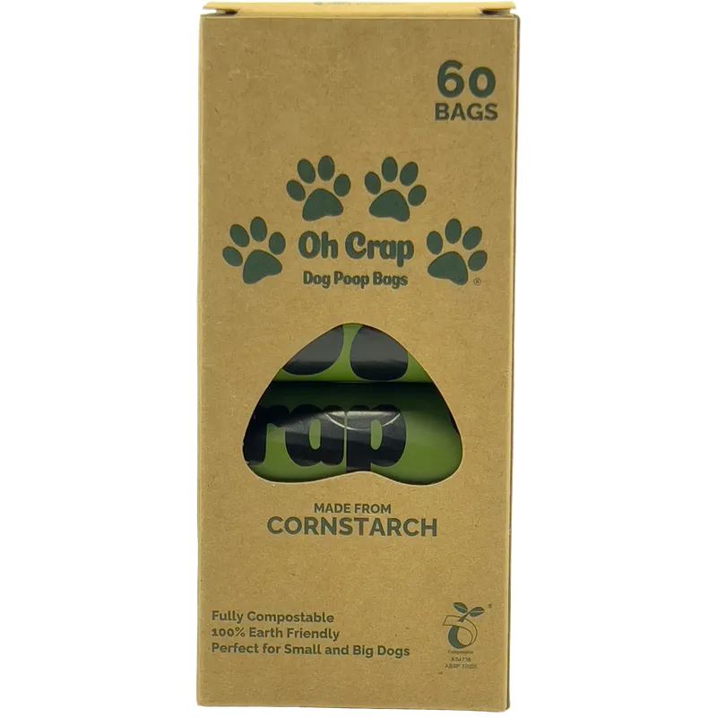 Oh Crap Compostable Dog Poop Bags 60 Pack 