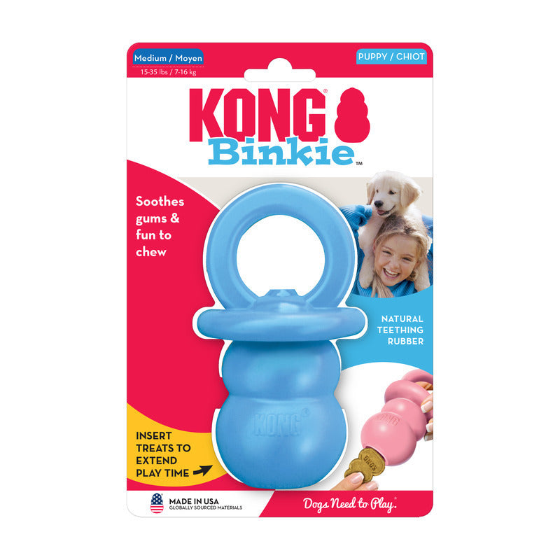 KONG Puppy Binkie Teething Treat Dispensing Dog Toy in Assorted Colours
