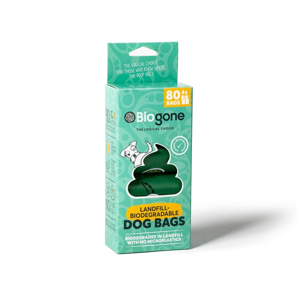 Biogone Landfill Biodegradable 4 Rolls (80 Bags) Pack Biogone